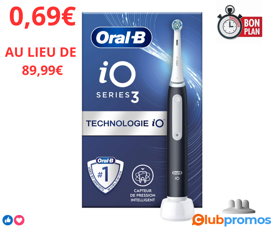 Brosse à dents Oral-b series 3s iO à - 99% de réduction (via 69,3€ sur carte fidélité et ODR 2...png