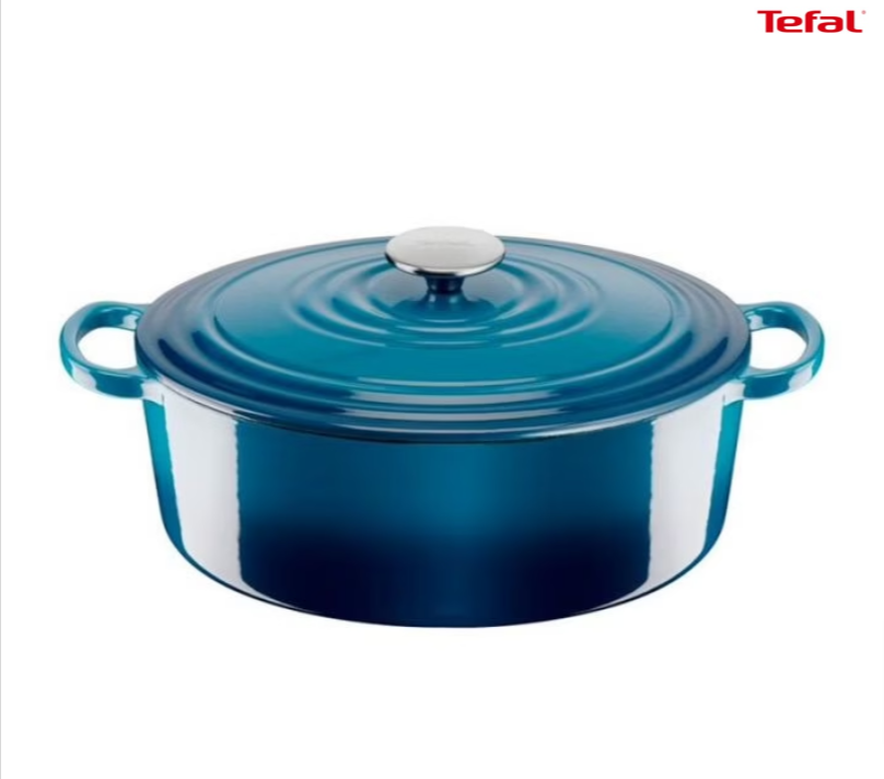 Cocotte en fonte Tefal Elegance – 29 cm, Compatible Induction, Bleue à 59,99€ sur Electro Dépôt.png