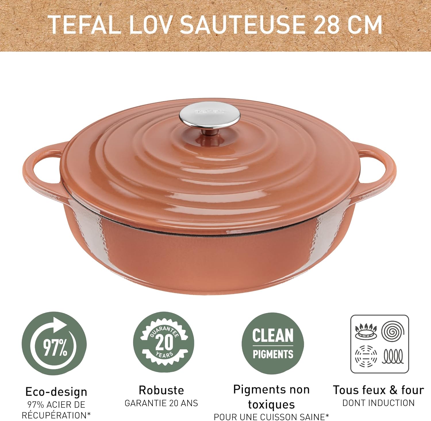 Cocotte ovale 28 cm Tefal Lov en fonte d’acier à 91,99€ au lieu de 141,93€ sur Amazon.jpg