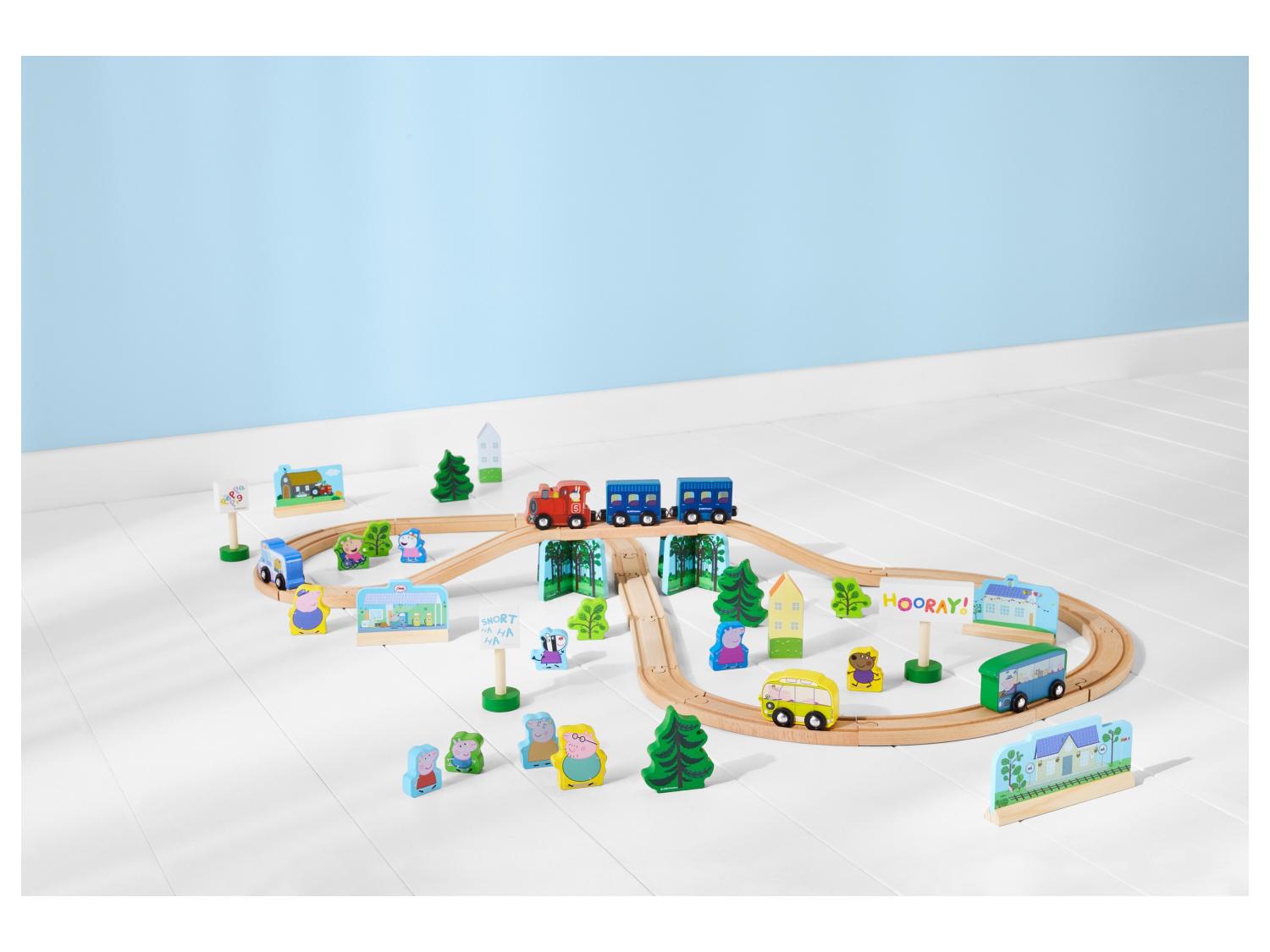 Coffret de train en bois Peppa Pig - 52 pièces à 9,49€ au lieu de 24,99€ sur Lidl.jpg