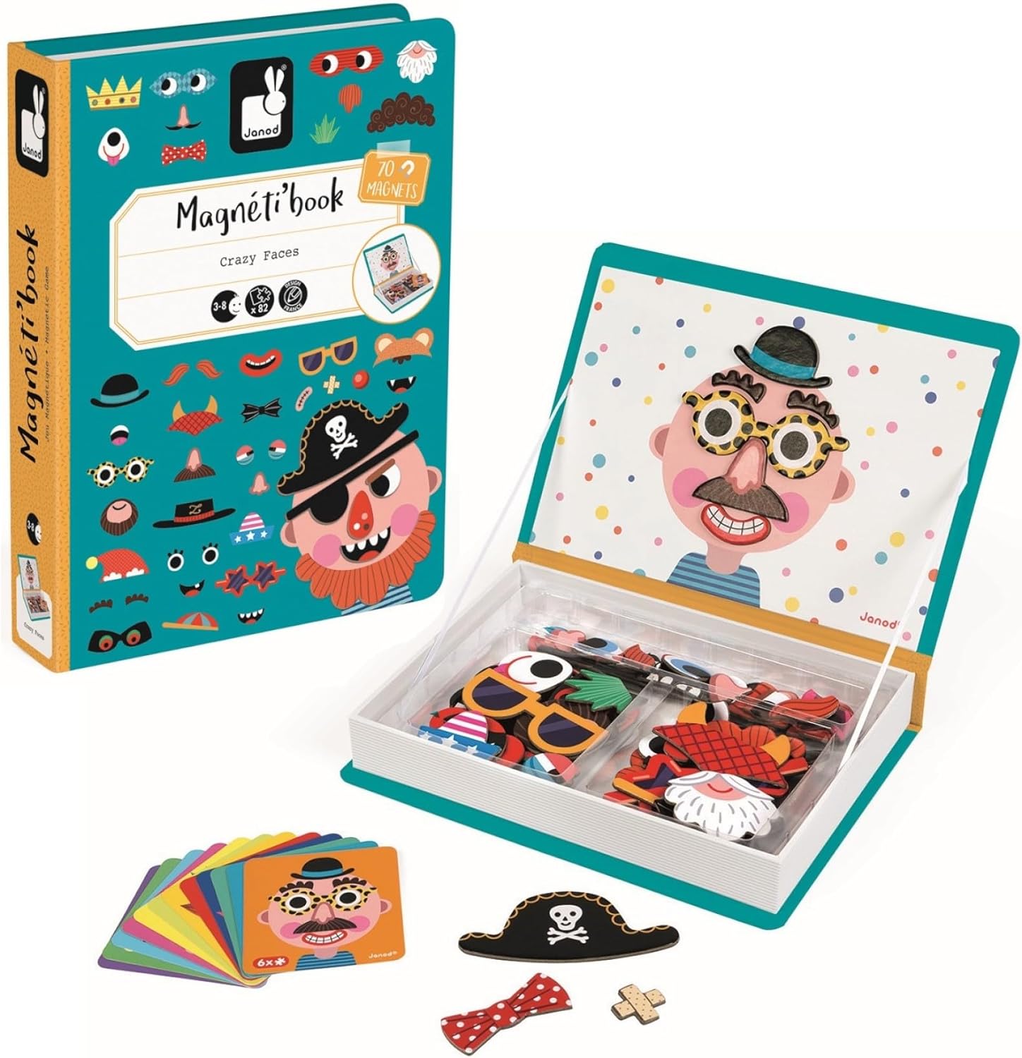 Magnetibook Crazy Face Jouet éducatif pour Enfant de 3 à 8 ans