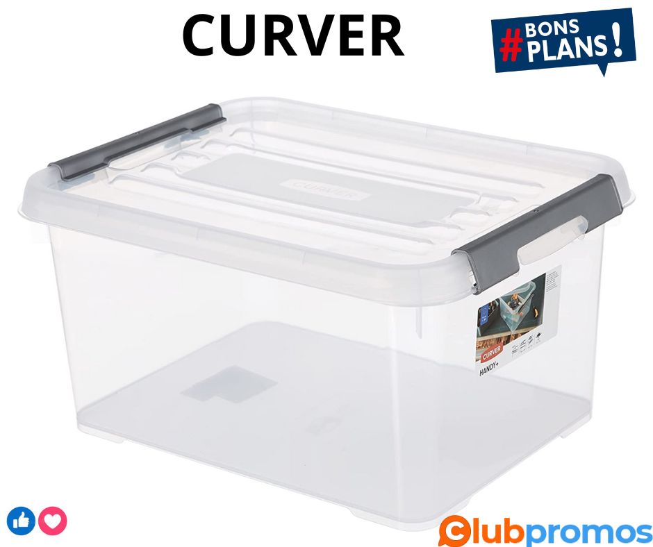 CURVER Boîte de Rangement Handy Plus 15L - Boîte de Rangement Multifonction - Pour Chambre, Bu...png