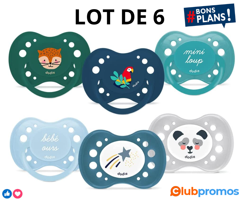 Dodie Lot de 6 sucettes Anatomiques Garçon - +18 mois - Sans BPA, Résistante.png