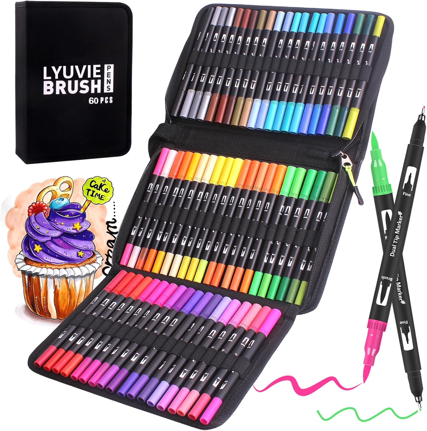 Feutre Coloriage Lyuvie - 60 Stylos pour Dessin et Croquis à 11,99€ au lieu de 23,98€ sur Amazon.jpg