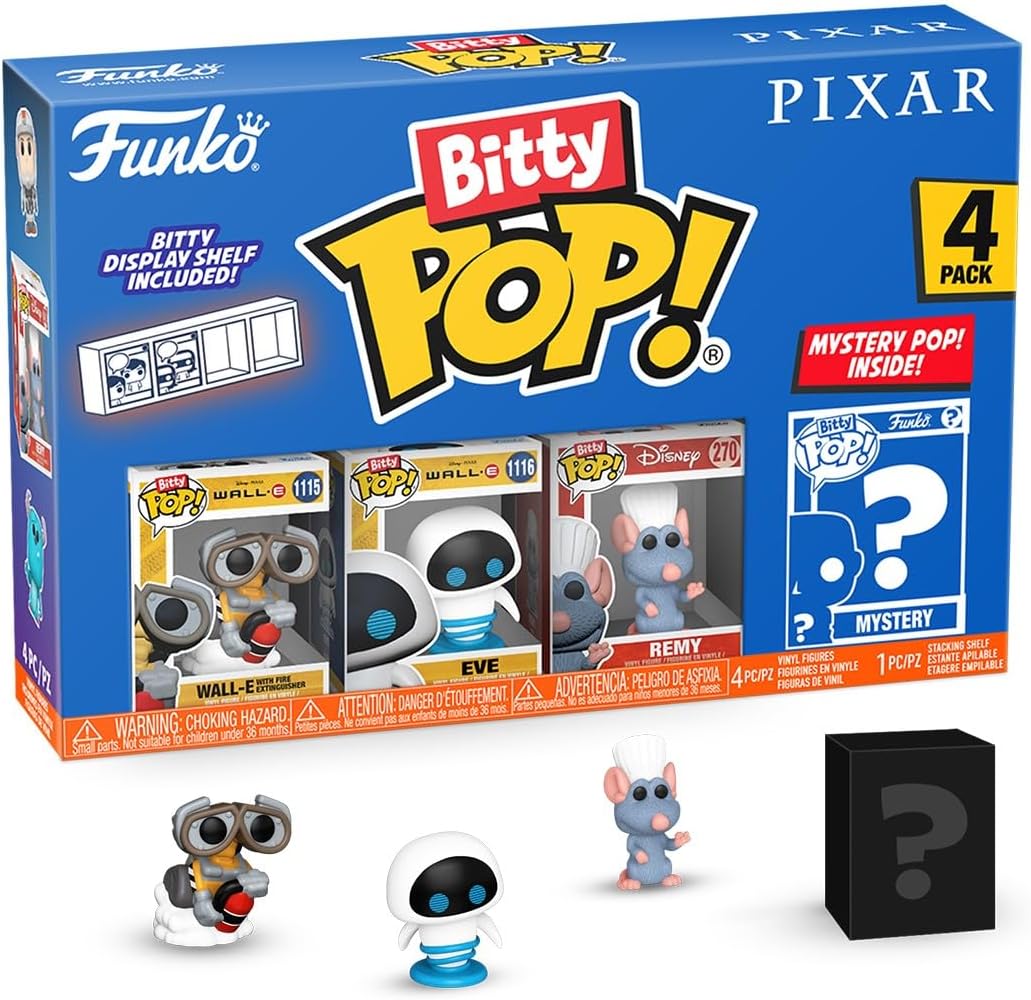 Funko Bitty Pop! Pixar - Wall-E 4PK - Wall-E, Eve, MO et Une Mini-Figurine Mystère en Surprise...jpg