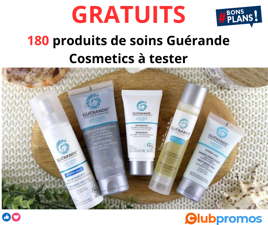 gratuits 180 produits de soins Guérande Cosmetics à tester Gratuitement.png