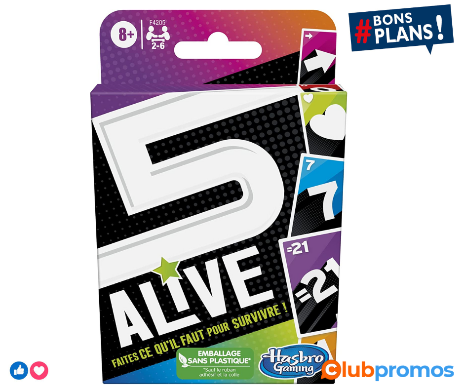 Hasbro Gaming 5 Alive, Jeu de Cartes pour Enfants, Jeu Amusant pour la Famille, à partir de 8 ...png