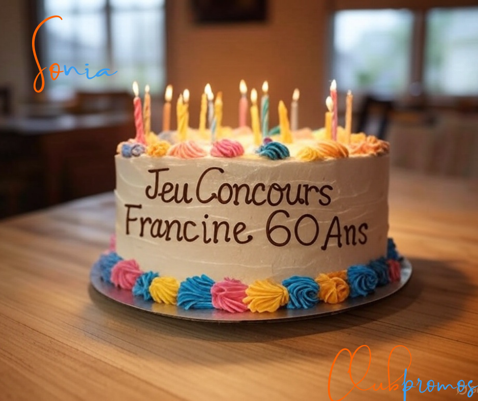 Visuel du jeu concours Francine 60 ans avec les lots à gagner : robot cuiseur MOULINEX i-Companion XL, batteurs électriques, bons d’achat JOW et box collector Francine.