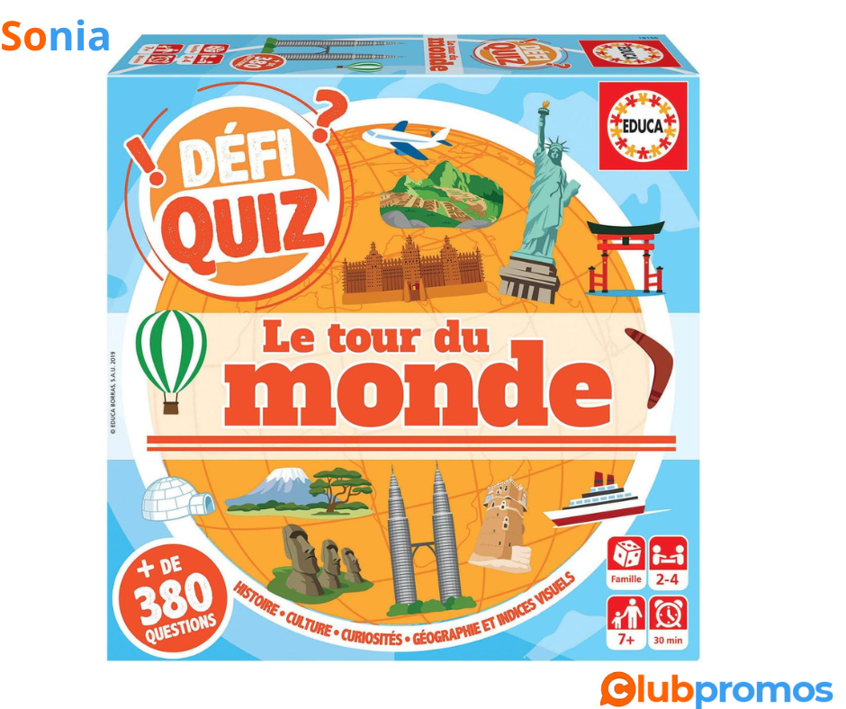 Jeu Défi Quiz - Le Tour du Monde d'Educa à 5€ Au lieu de 11,99€ sur Amazon.png