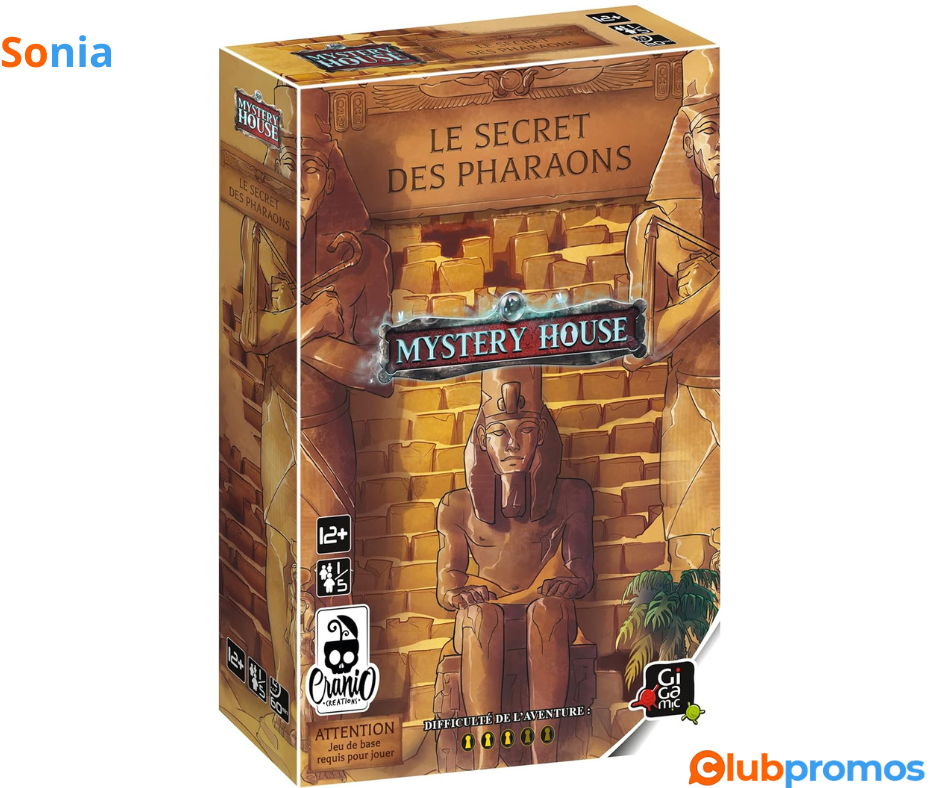 Jeu de Société Mystery House 5 - Le Secret des Pharaons à 13,26 € au lieu de 22,06 € sur Amazon..png