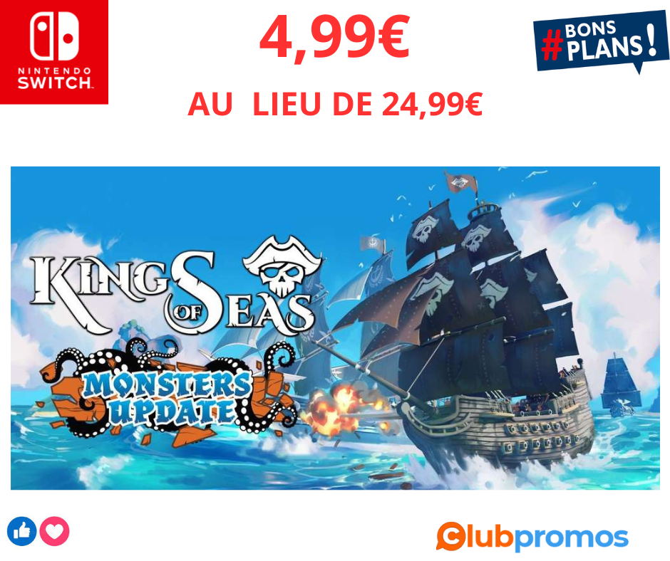 King of Seas sur Switch le jeu d’aventure pirate à 4,99€ au lieu de 24,99€ .png