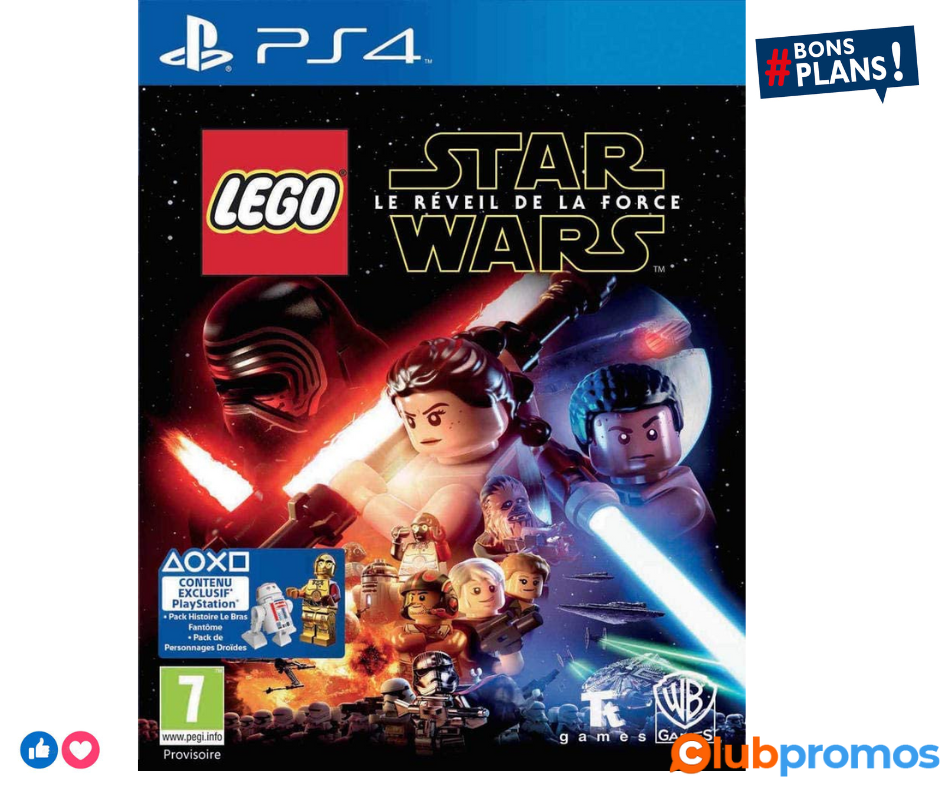 Lego Star Wars le Réveil de la Force sur PS4 , 9,90€ au lieu de 29,90€ sur Amazon.png