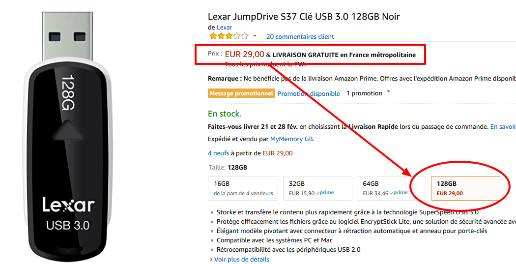 Lexar JumpDrive S37 Clé USB 3.0 128GB Noir  Amazon.fr  Informatique(1).png