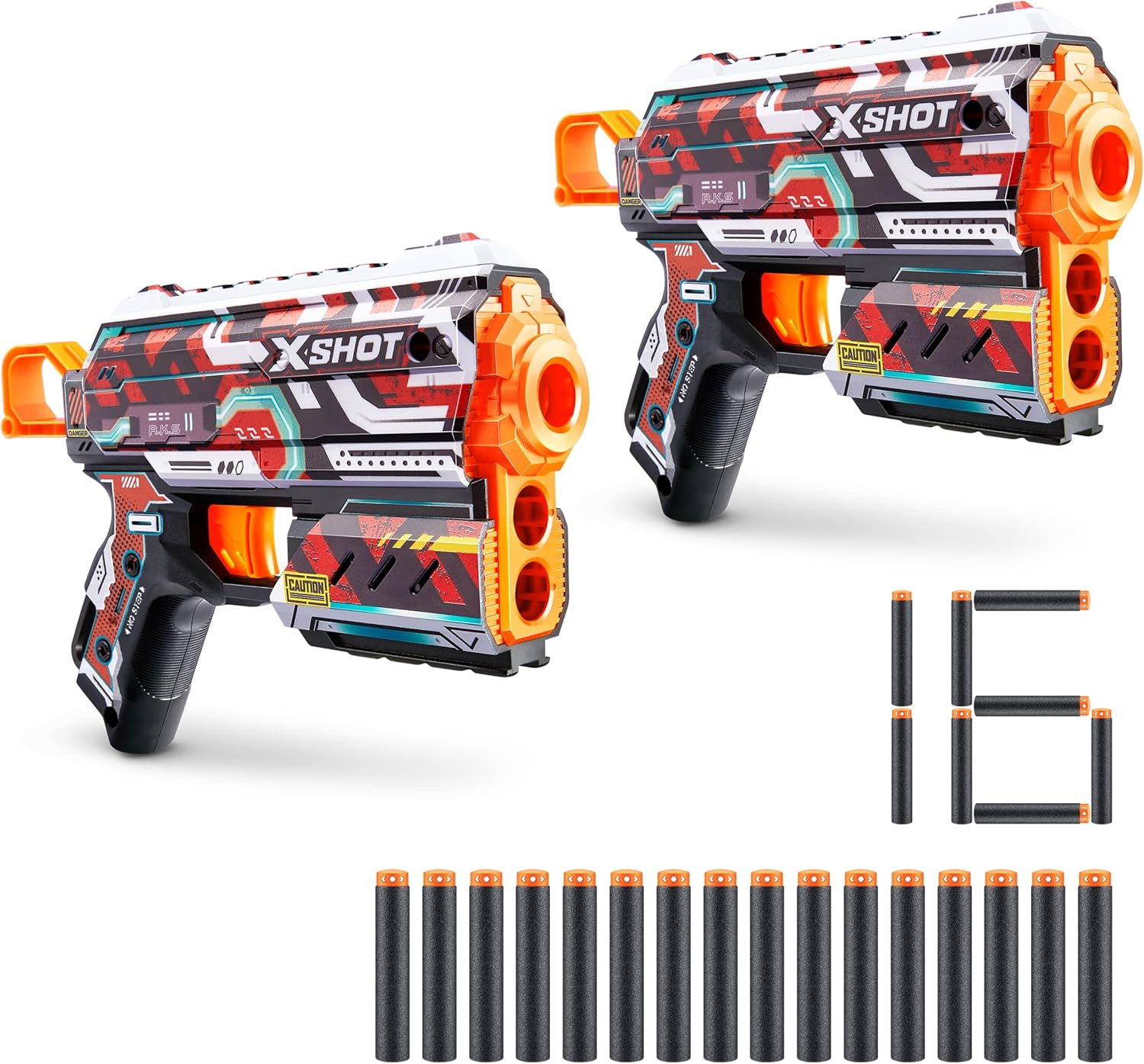 Lot de 2 Blaster à fléchettes en Mousse X-Shot Skins Flux Reckoning.jpg