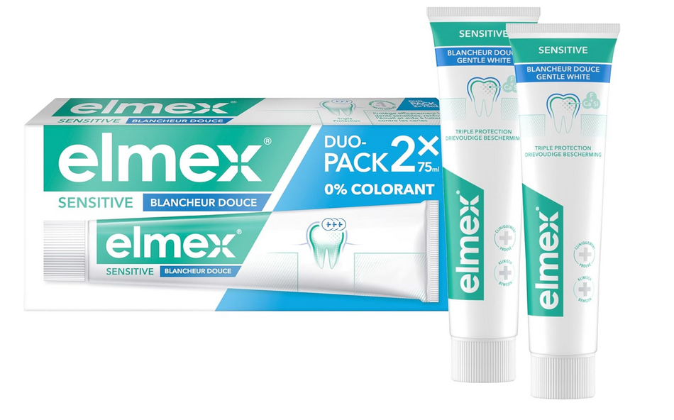 Lot de 2 Dentifrices Elmex Sensitive Blancheur Douce 0 % Colorants - 2 x 75 ml à 5,83€ au lieu...png