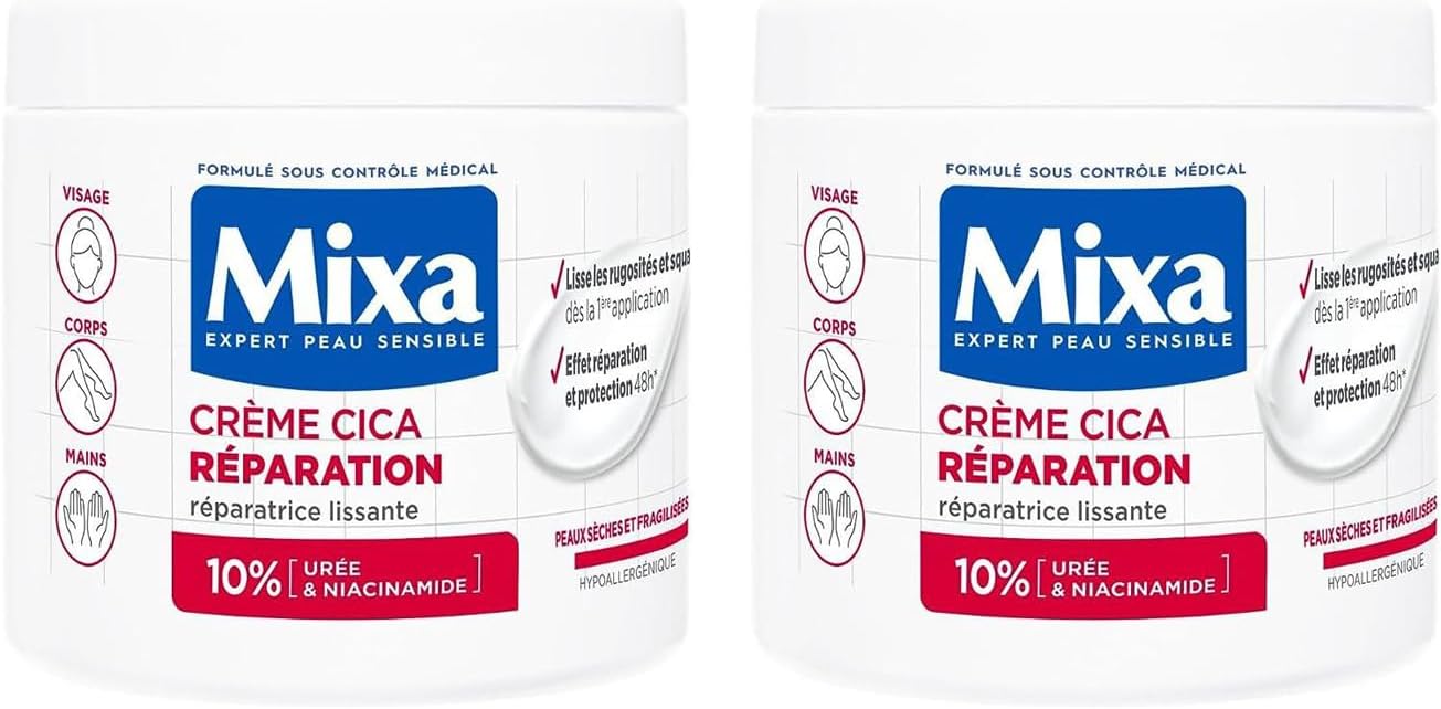 Lot de 2 Mixa Expert Peau Sensible – Crème Cica Réparation 400ml – 13,29€ sur Amazon.jpg