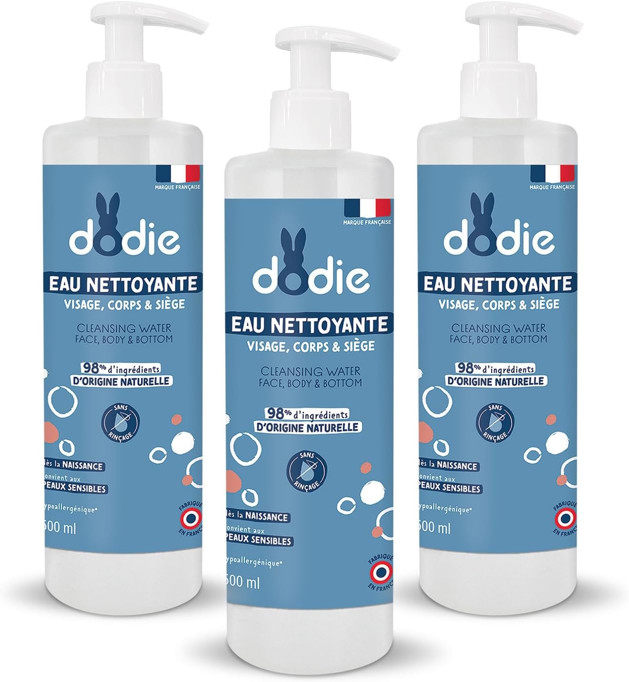 Lot de 3 Eaux Nettoyantes 3-en-1 Dodie - 3 x 500 ml à 9,90€ sur Amazon.jpg