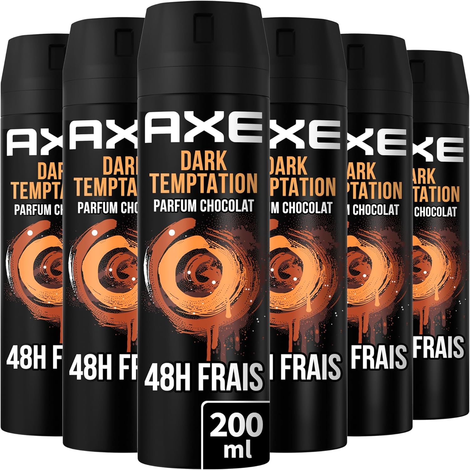 Lot de 6 AXE Déodorant Homme Spray Dark Temptation, 48h non-stop frais, Parfum chocolat x 200 ...jpg