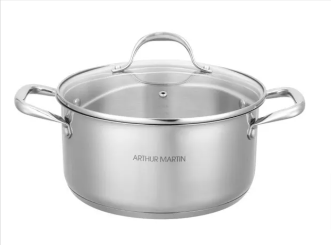 Marmite 24 cm avec couvercle Arthur Martin - Inox - AM3549, compatible induction à 17,99€ sur ...png