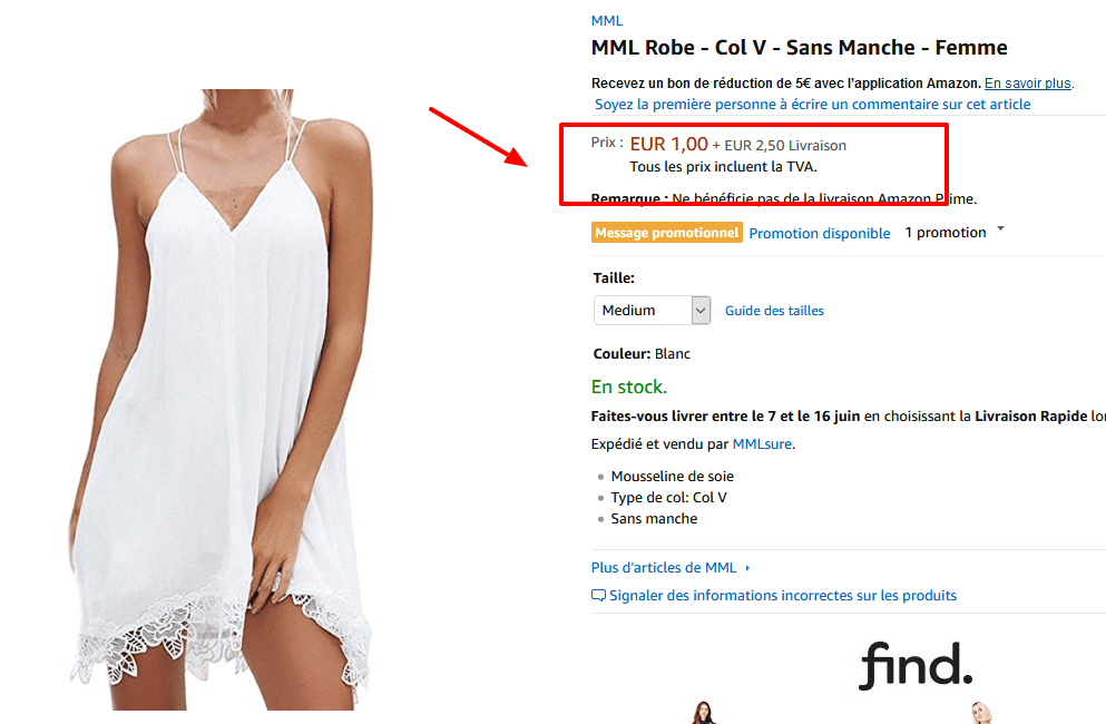 MML Robe   Col V   Sans Manche   Femme  Amazon.fr  Vêtements et accessoires.png