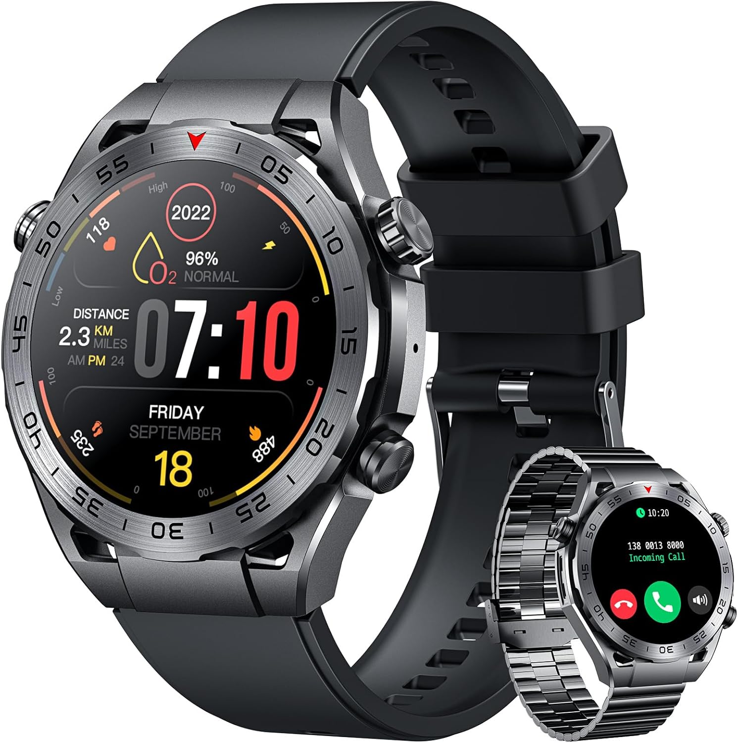 Montre Connectée  avec Appel Bluetooth - 1.42 à 17,14€ (Noir) et 18,04€ (Argenté) sur Amazon.jpg