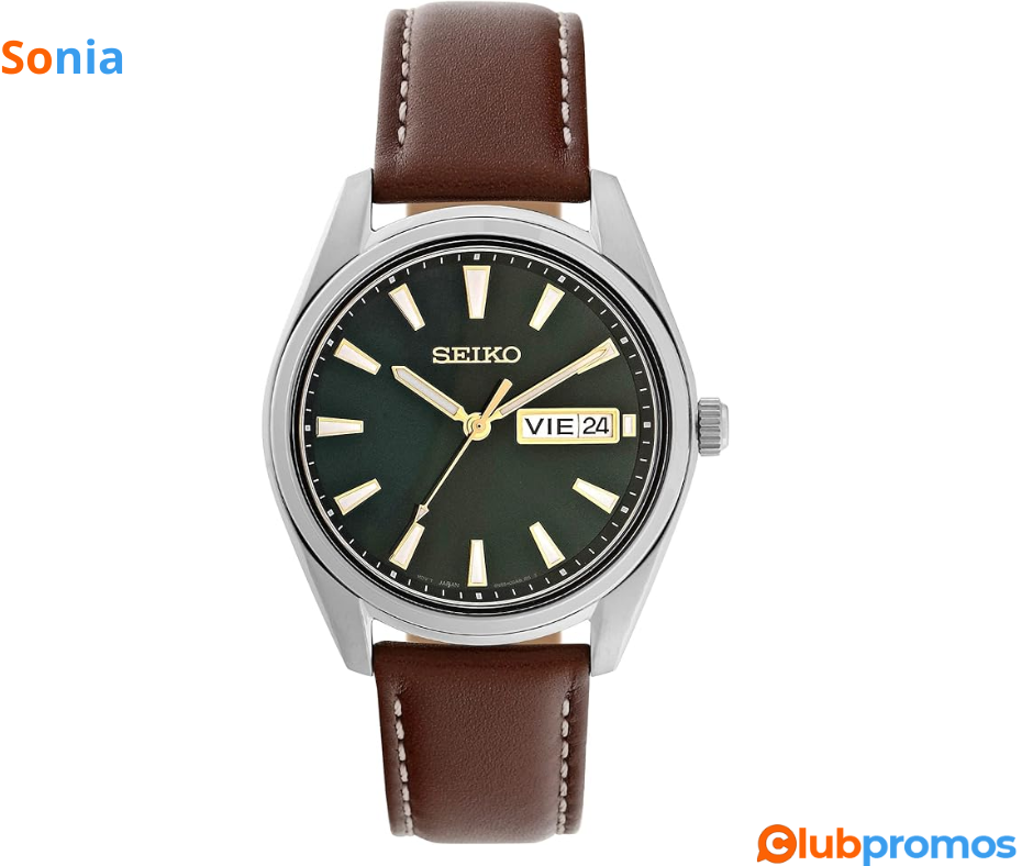 Montre Seiko Homme Analogue Quartz avec Bracelet en Cuir - SUR449P1 à 146 € au lieu de 199 € s...png