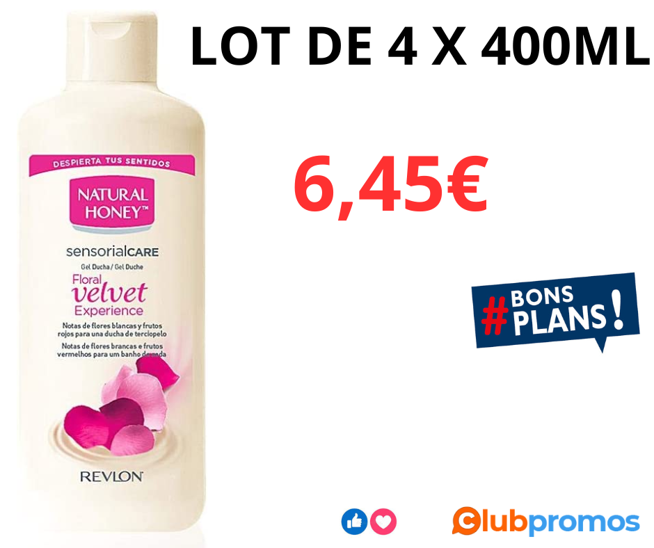 Natural Honey Floral Velvet Gel de Douche - Lot de 4 .png