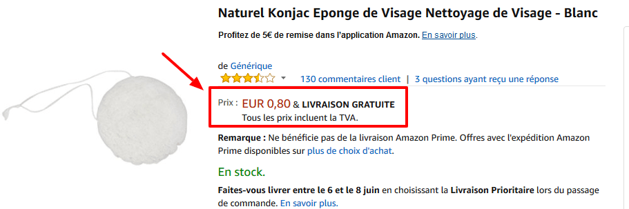 Naturel Konjac Eponge de Visage Nettoyage de Visage   Blanc  Amazon.fr  Beauté et Parfum.png