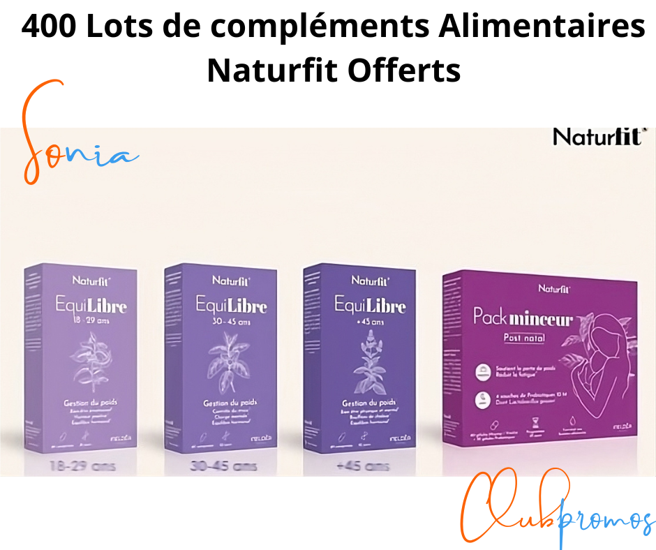 Compléments alimentaires Naturfit offerts gratuitement : 400 lots à tester pour l’équilibre hormonal et émotionnel féminin avec Sampleo