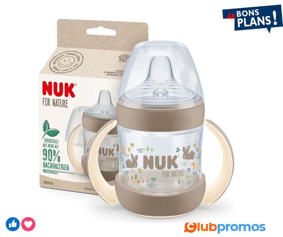 NUK For Nature Gobelet à bec 6-18 mois 150 ml Poignées et Bec en silicone durable semblable à ...png