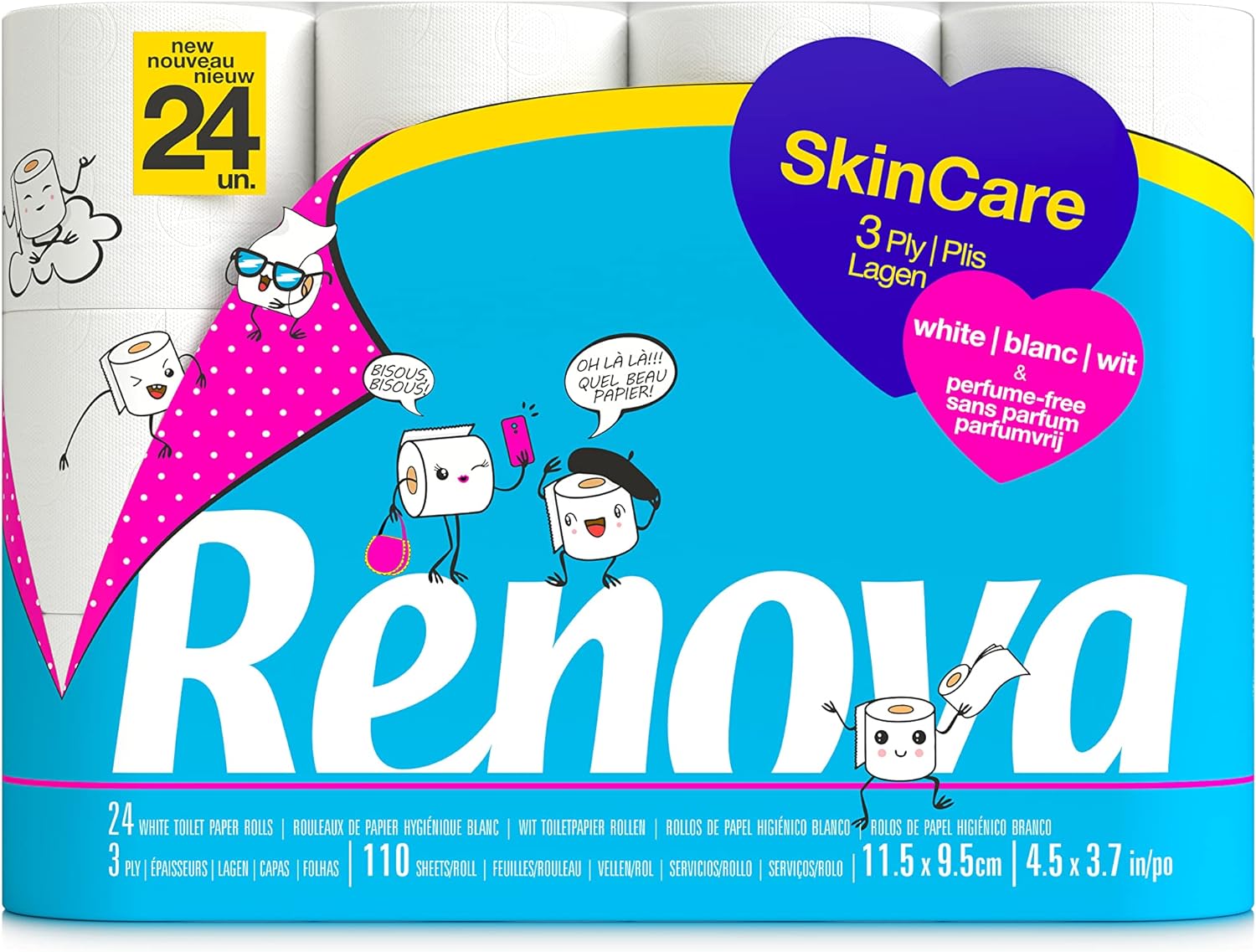 Pack de 24 Rouleaux de Papier Hygiénique Renova SkinCare 3 Plis Blancs – 8,99€ au lieu de 12,5...jpg