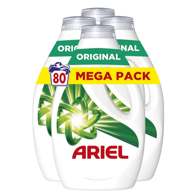 Pack de 4 Bouteilles Ariel Lessive Liquide de 20 Lavages - 4 x 900ml à 15,15€ au lieu de 22,95...png