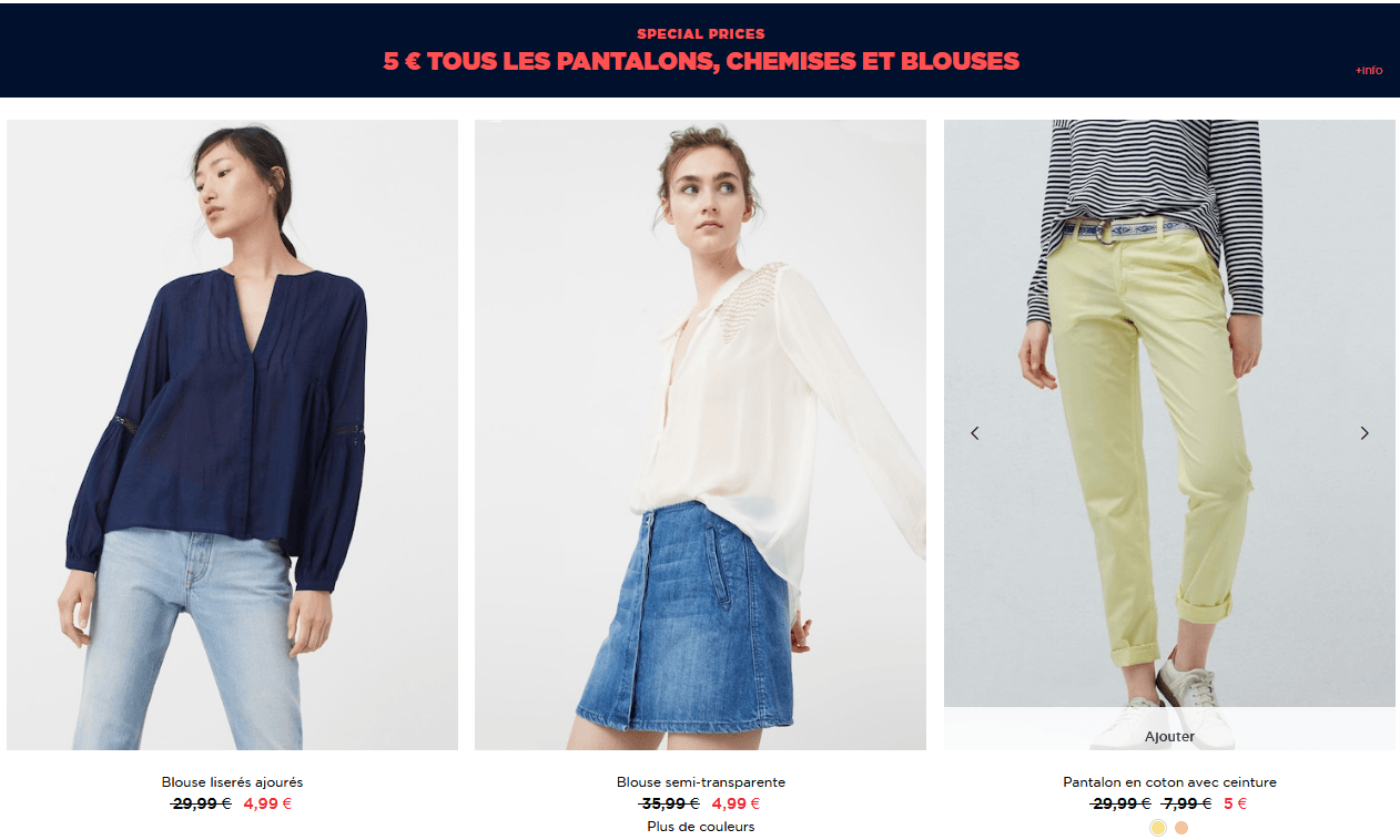 Pantalons et chemises à 5 € pour Femme   OUTLET France.png