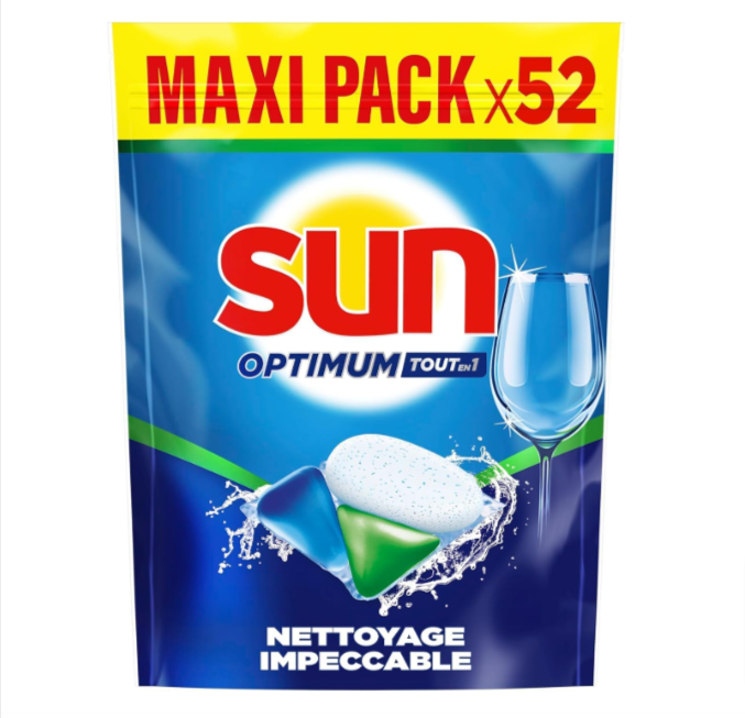 Pastilles Lave-Vaisselle Tout en 1 - 52 capsules Sun Optimum – 6,86€ au lieu de 10,40€ sur Ama...png