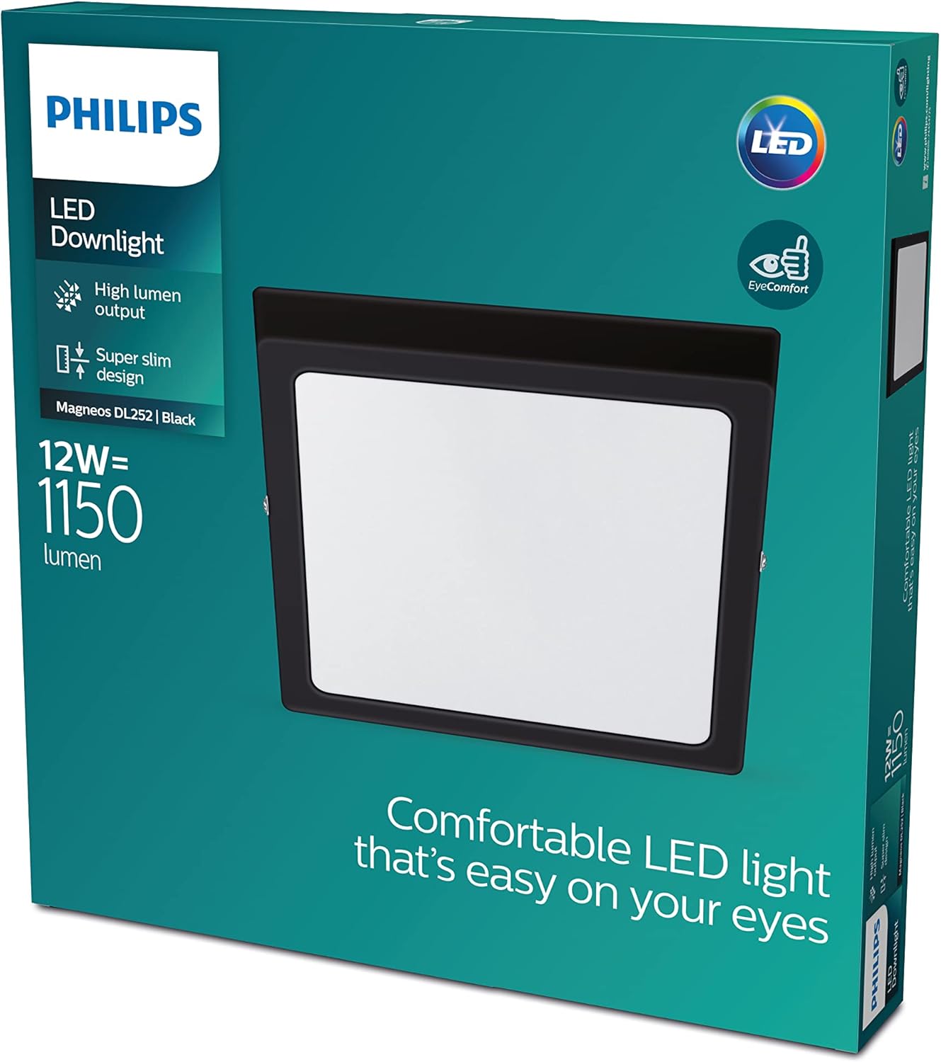 Plafonnier LED Philips SLIM SURFACE, carré, 12W, Noir.jpg