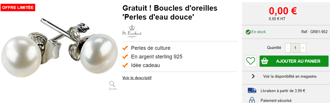 Prix boucles d oreilles  perles d eau douce  moins cher   Pearl fr.png