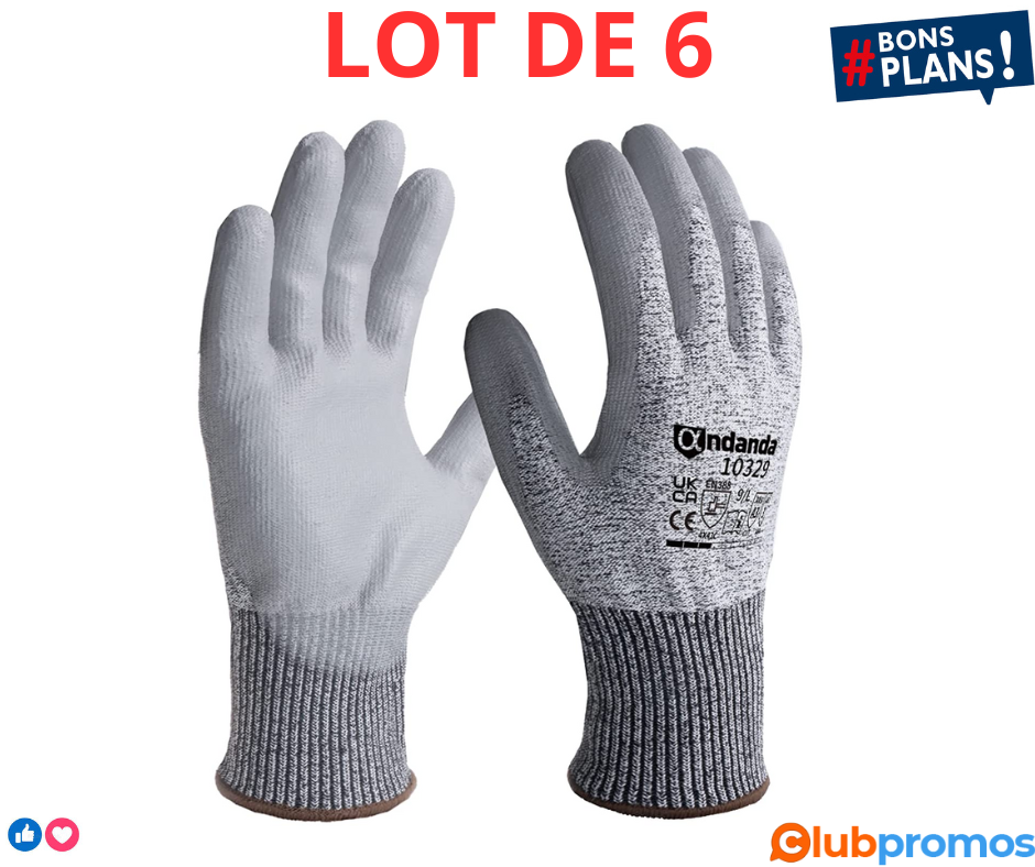 Product Name ANDANDA Gants Anti Coupure de Niveau 5, Gris, Enduit de PU, Revêtement Antidérapa...png