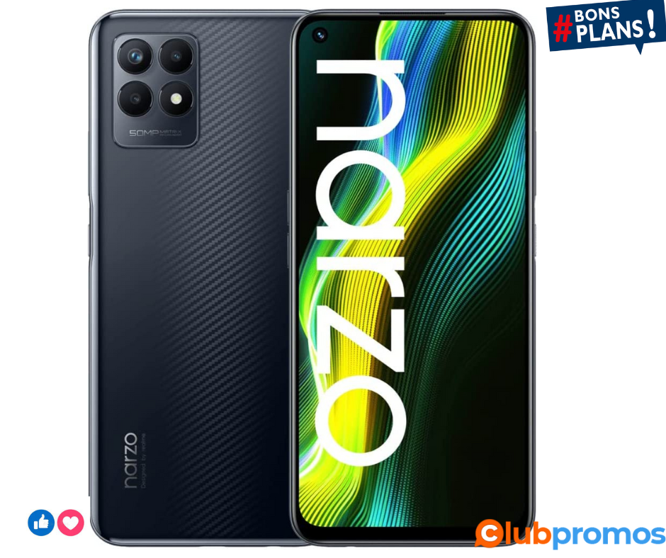 realme Narzo 50-4+128 GB Smartphone, Batterie puissante de 5 000 mAh, Processeur Helio G96, Éc...png