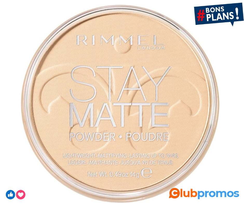 Rimmel - Poudre Compact Stay Matte - Anti-Brillance - Fini Mat et Naturel - 001 Transparent - ...png