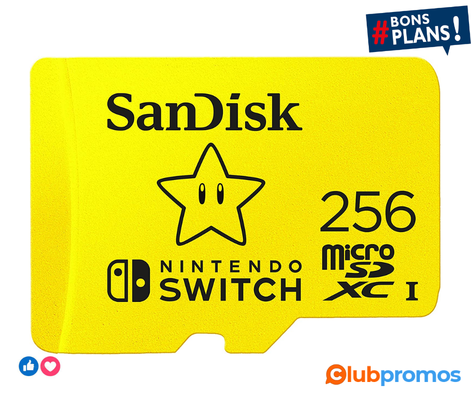 SanDisk 256GB microSDXC card for Nintendo Switch consoles up to 100 MBs UHS-I Class 10 U3.png