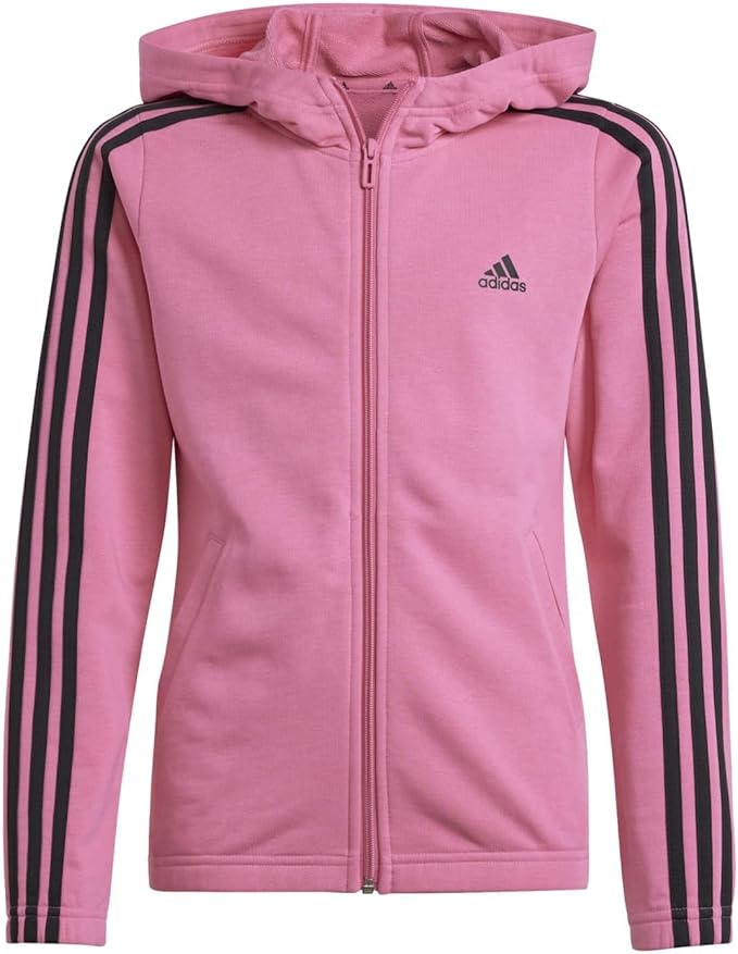 Sweat Adidas Essentials 3Stripes Full-Zip Hoodie Enfant Pulse Magenta Black à 22,50€ au lieu d...jpg