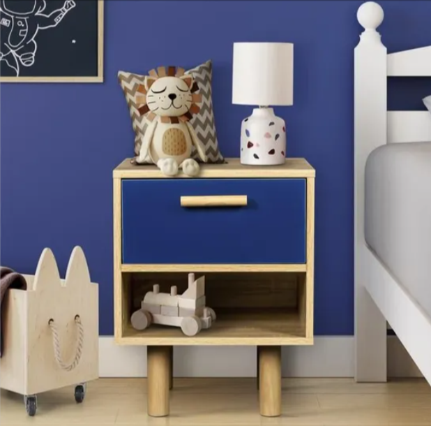 Table de chevet LILA avec poignées - Pieds en bois de pin bleu à 17,99€ au lieu de 43,99€ sur ...png