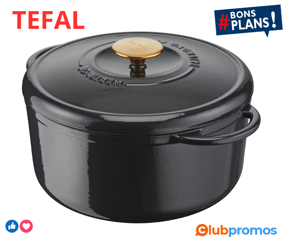 Tefal Pierre Gagnaire Héritage Cocotte fonte ronde 21 cm, 3,3 L, Couvercle de condensation, Re...png