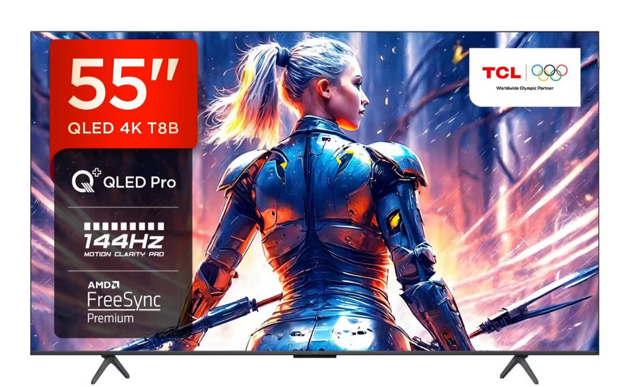 TV TCL 55T8B 4K QLED Pro, 144Hz, HDR Dolby Vision, Google TV, HDMI 2.1, promo sur Amazon.