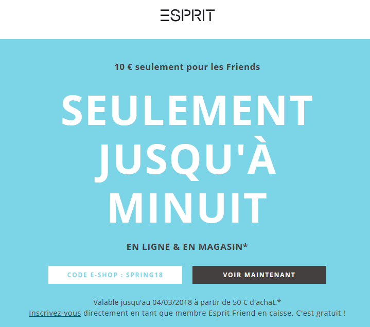 code promo 10 € de réduction sur Esprit Forum de reductions de