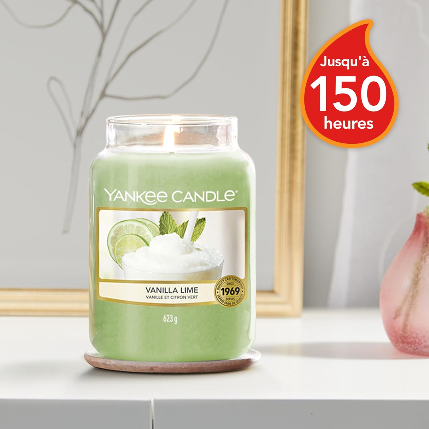 Yankee Candle Bougie Jarre Parfumée - Vanille et Citron Vert, Grande Taille à 19,99€ au lieu d...jpg