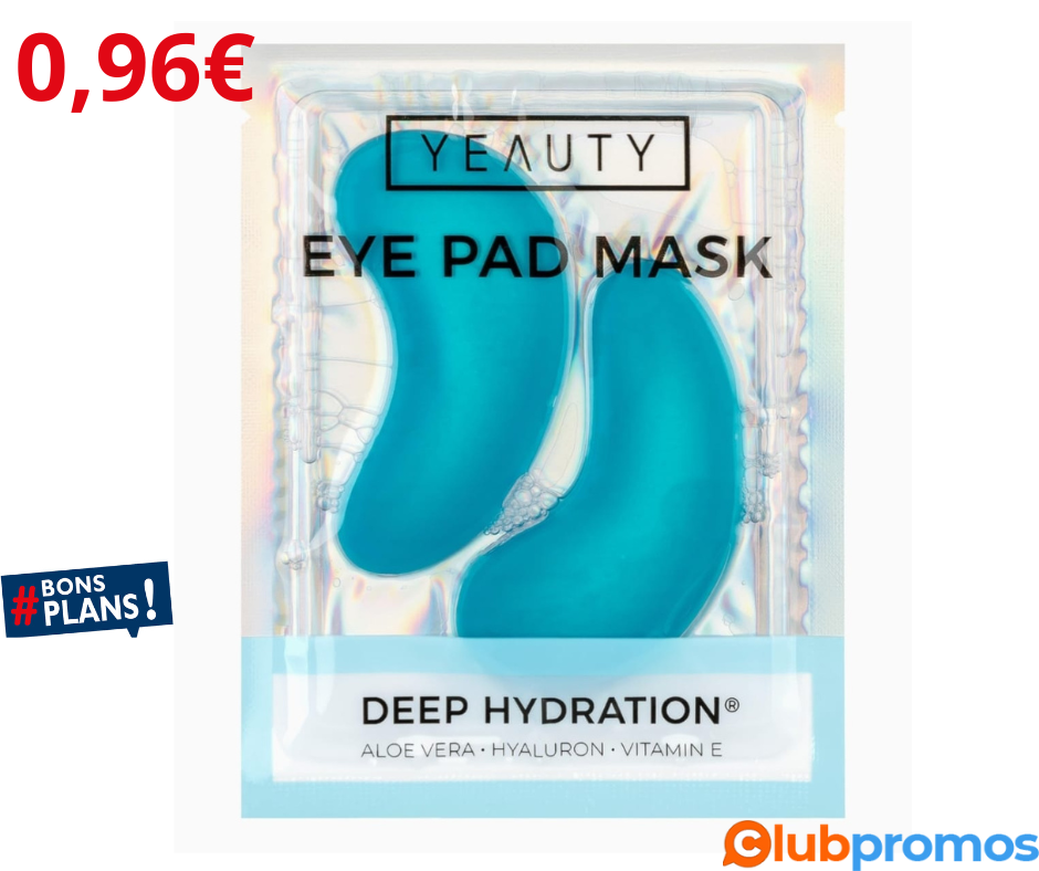 YEAUTY DEEP HYDRATION EYE PAD MASK, coussinets hydratants pour les yeux à l'aloe vera, à l'aci...png