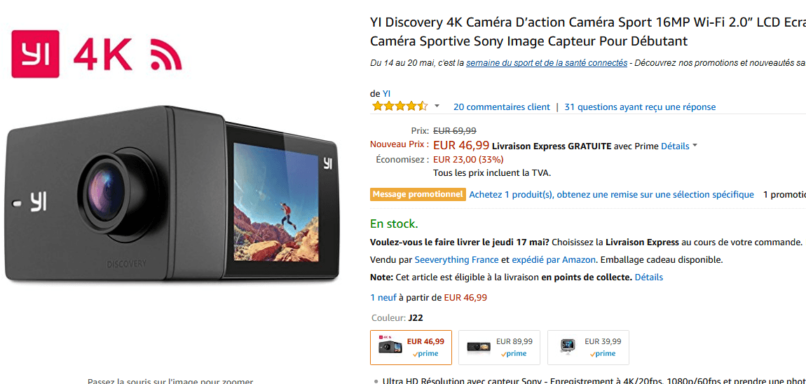 YI Discovery 4K Caméra D action t  Amazon.fr  High tech.png