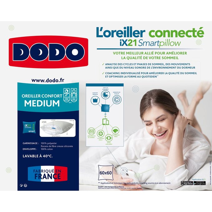 Oreiller connecté IX21 SMARTPILLOW  DODO image 0