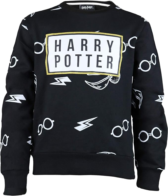 Harry Potter Icônes Les Filles Sweat-Shirt Ras du Cou | Merchandise Officiel | Age 5-13, Cadeaux Harry Potter, Mode Jumper Top, Vêtements pour Enfants, badine l'anniversaire Idée Cadeau